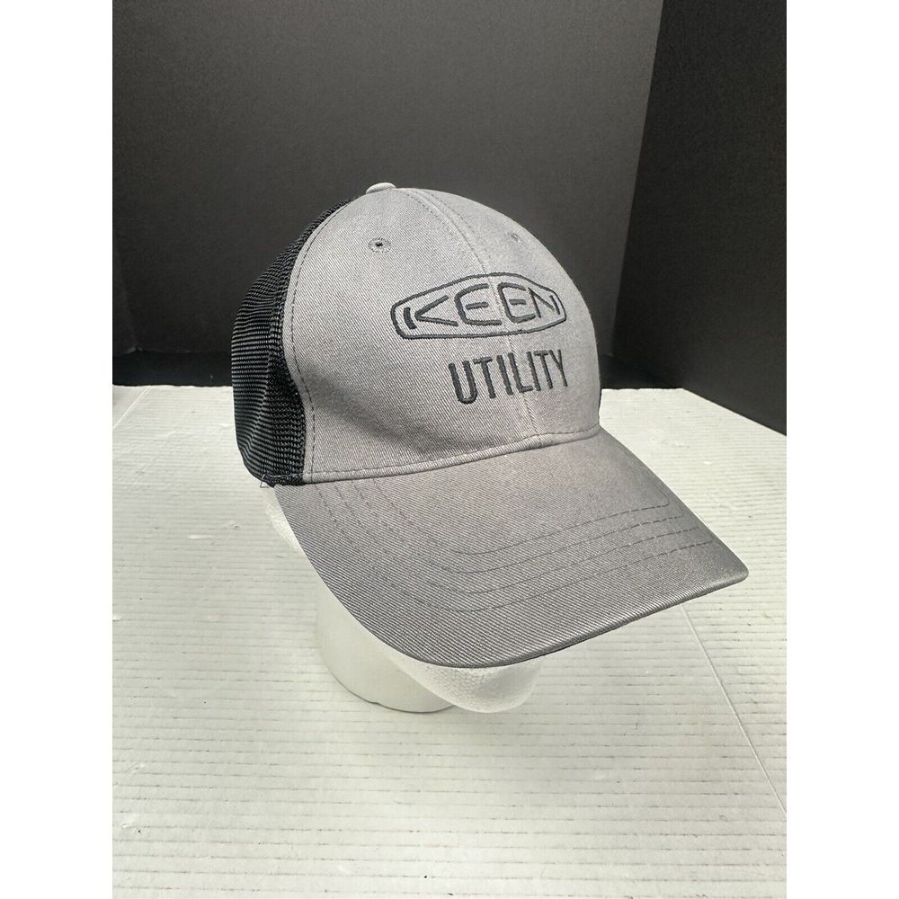 KEEN Hat Cap Mens Strap‎ Back Gray Black Utility Workwear Adjustable